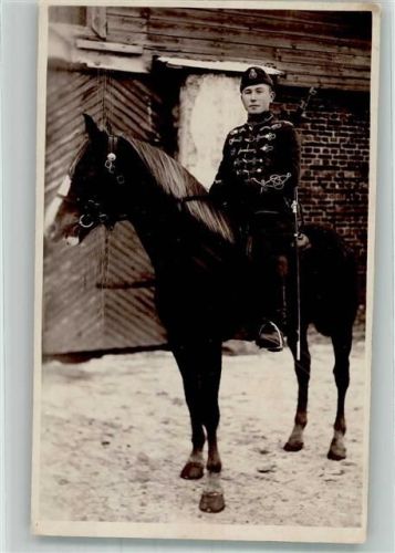 1933 Ein Soldat in Uniform zu Pferde Kavallerie Privatfoto AK