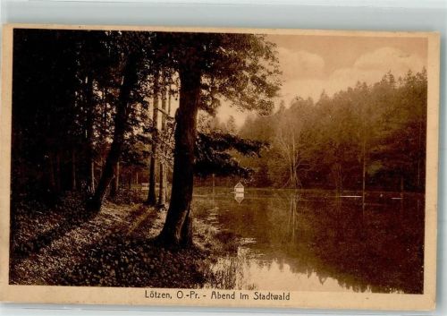 Lötzen Gizycko 1916 Foto AK Stadtwald Feldpost WK I