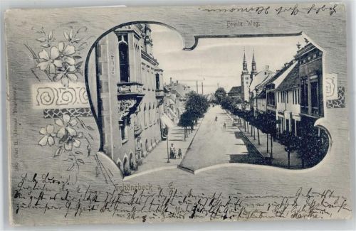 39218 O3300 Schönebeck (Elbe) Lithographie Breite Weg