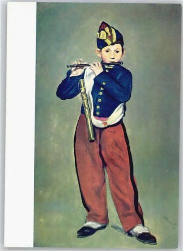 sign. Manet, Edouard Flöte