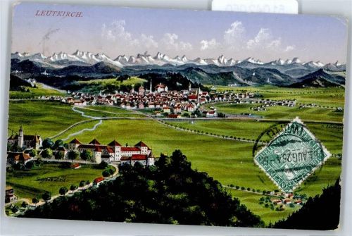 Leutkirch Kirche, Ortsansicht, Alpenpanorama