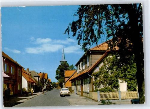 Hermannsburg Straßenansicht Kirche Naturpark Südheide AKU1