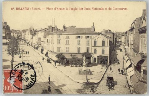 Roanne Place d´Armes, Rues Nationale et du Commerce, Denkmal