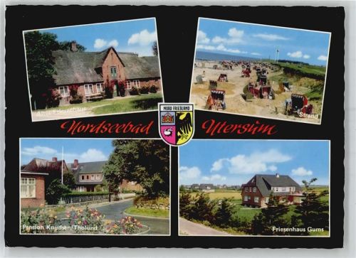 25938 W2270 Utersum - Altes Friesenhaus, Pension Knudsen, Strand, Friesenhaus Gums