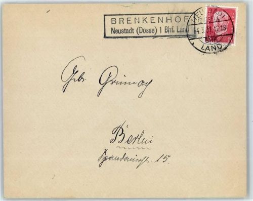 16845 O1900 Neustadt (Dosse) - Landpoststempel Brenkenhof