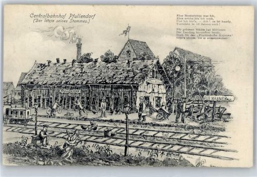 88630 W7798 Pfullendorf , Baden Künstlerkarte Bahnhof