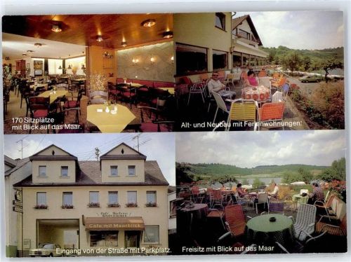 Schalkenmehren Cafe mit Maarblick Pension Lenerz
