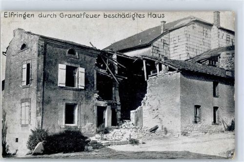 Avricourt beschädigtes Haus Granatfeuer