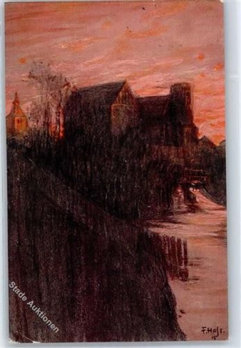 Allenstein Altes Schloss an der Alle nach Originalgemälde von Fritz Haß