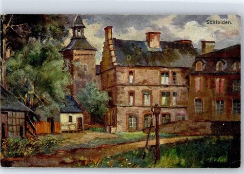 53937 W5372 Schleiden , Eifel Künstlerkarte Schlosshof