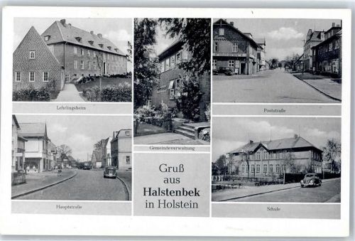 25469 W2083 Halstenbek , Holst - Lehrlingsheim Poststrasse Hauptstrasse Schule