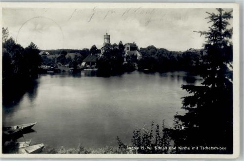 Lagow 1930 Schloss Kirche Tschetsch-See