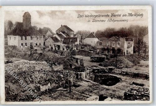 Domnau Niedergebranntes Viertel am Marktplatz