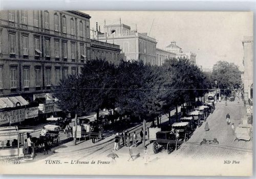 Tunis Pferdekutschen Straßenbahn L´Avenue de France