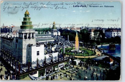 Halensee 1912 Gasthaus Luna-Park Terrassen am Halensee