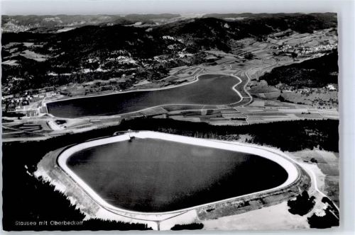 Happurg Fliegeraufnahme Stausee mit Oberbecken im Albachtal