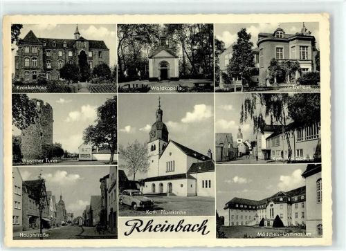 53359 W5308 Rheinbach - Rathaus Krankenhaus Kath. Pfarrkirche Hauptstraße Auto