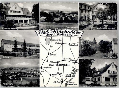 32361 W4994 Holzhausen , Kr Lübbecke, Westf - Kurhaus Holsing Schule Forsthaus Limberg Hauptstrasse