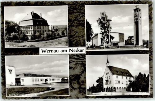 Wernau Schloss Rathaus Großwäscherei Kath. Kirche