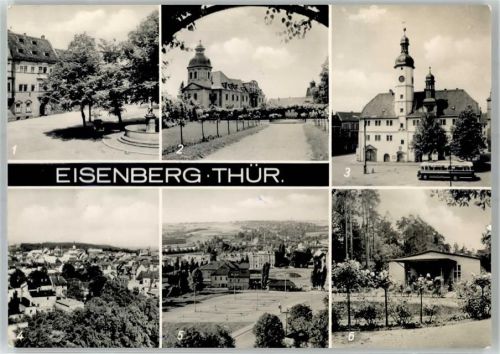 Eisenberg Marktplatz Schloßkirche Rathaus Omnibus
