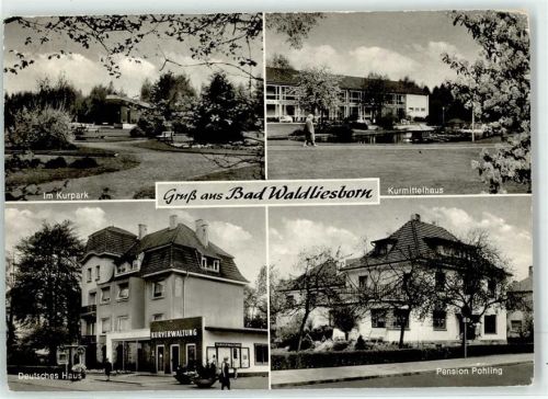59555 W4780 Bad Waldliesborn - Kurpark Kurmittelhaus Pension Pohling Deutsches Haus Kurverwaltung