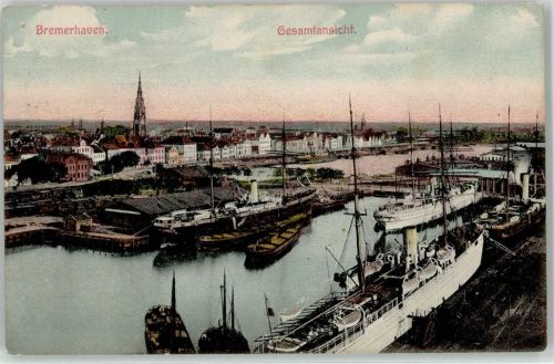 Bremerhaven 1909 Hafen Schiff