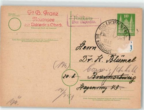 96247 W8626 Neuensee - Landpoststempel