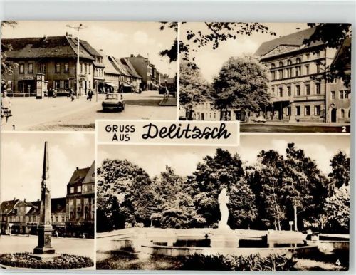 Delitzsch Wilhelm Pieck Straße Rathaus Postmeilensäule Roßplatz Brunnen Genesung