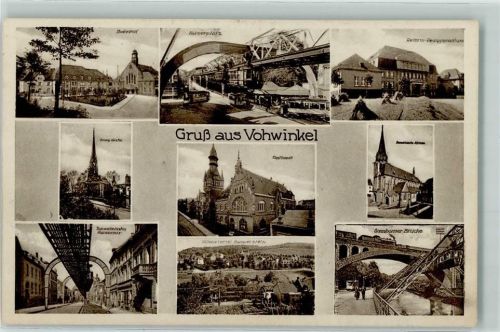 W5600 Wuppertal Bahnhof Kaiserplatz Straßenbahn Reform-Realgymnasium Evangelische Kirche Rathaus Villenviertel Sonnborber Brücke Kunstverlag Max Biegel No. 15399 Schwebebahn