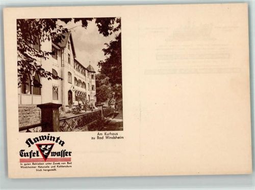 91438 W8532 Bad Windsheim - Am Kurhaus Nawinta Tafelwasser Werbung