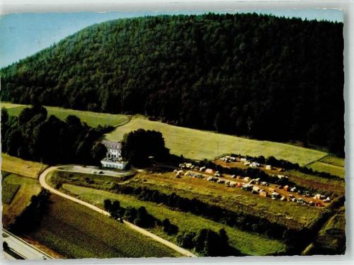 Greding 1967 Fliegeraufnahme Pension Bauer-Keller