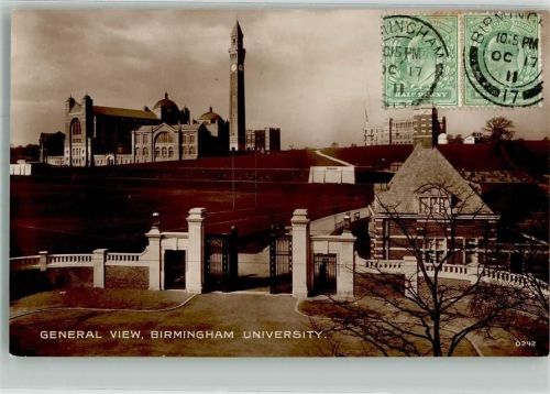 Birmingham 1911 Brimingham University Briefmarke Bildseite