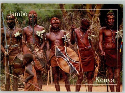 Mombasa Tracht Tänzer Krieger Massai Jambo Ort lt. Verlag