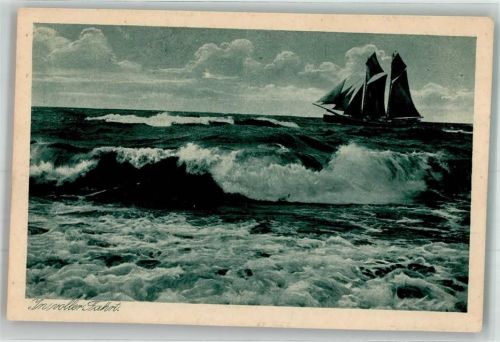 Wangerooge Segelschiff in rauher See Verlag Julius Simonsen Nr. 15810