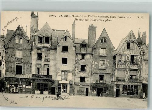 Tours Geschäft Place Plumereau Alte Häuser