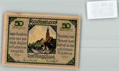 Rathenow Notgeld 50 Pfennig