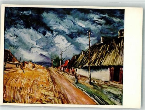 Paris sign. Vlaminck Maurice de Strohhütten Museum National d`Art Moderne