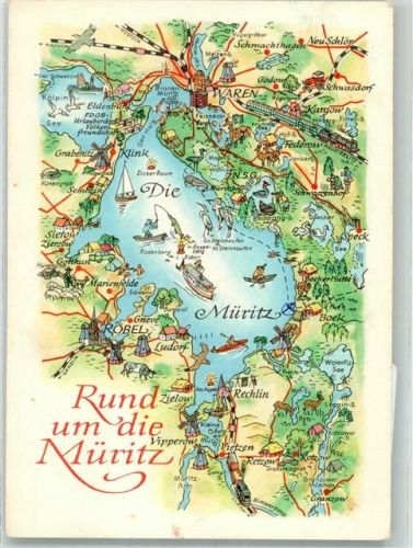 Waren 1980 Umgebungskarte Müritz