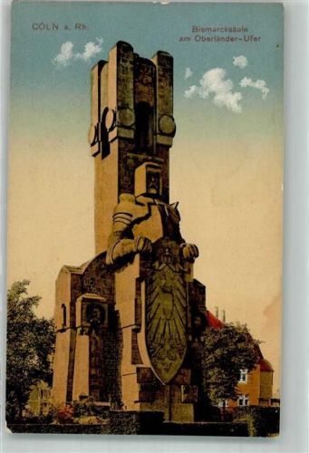 Köln Rodenkirchen 208 Bismarcksäule am Oberländer Ufer Kunstanstalt Heiss u. Co. No. 138 F.
