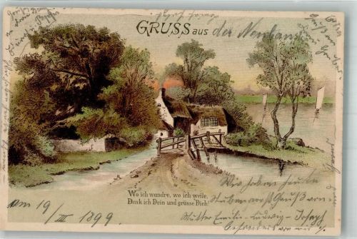 1899 Gruß aus Segelboot