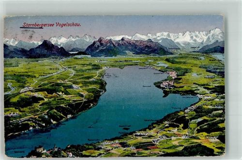 Bernried 1922 Starnberger See Vogelschau