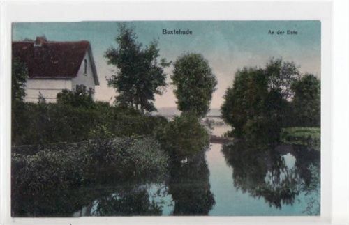 Buxtehude mit Partie an der Este. Karte beschrieben Gute Erhaltung.