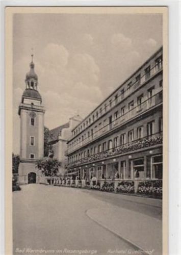 Bad Warmbrunn i. Rsgb. Bad Warmbrunn / Cieplice Slaskie-Zdrój - Kreis Hirschberg / Jelenia Góra im Riesengebirge. Kurhotel Quellenhof ungelaufen Sehr gut erhalten.