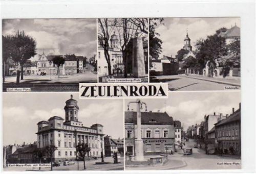 Zeulenroda Zeulenroda mit fünf verschiedenen Abbildungen. Karte beschrieben. Gute Erhaltung.