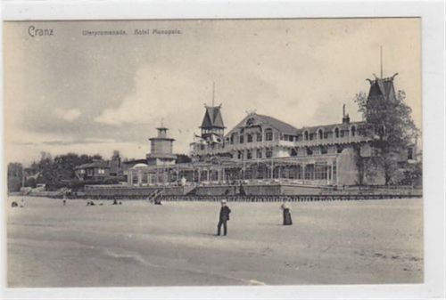 Cranz - Selenogradsk / Kreis Fischhausen - Primorsk. Uferpromenade mit Hotel Monopole gelaufen 1909. Gute Erhaltung.
