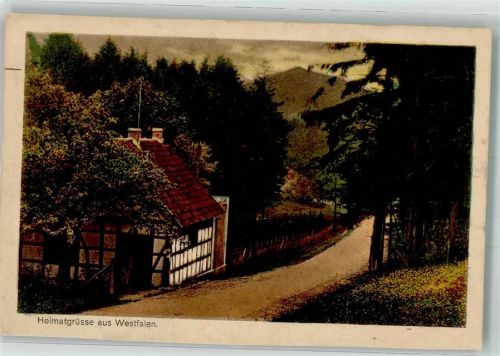 1917 Heimatgrüsse aus Westfalen Text des Westfalenliedes von Emil Rittershaus Verlag Hermann Lorch Nr. 11812 Feldpost WK I Olpe