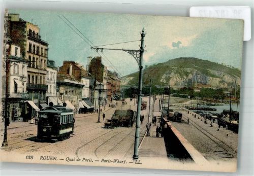 Rouen Quai de Paris Hafen Straßenbahn