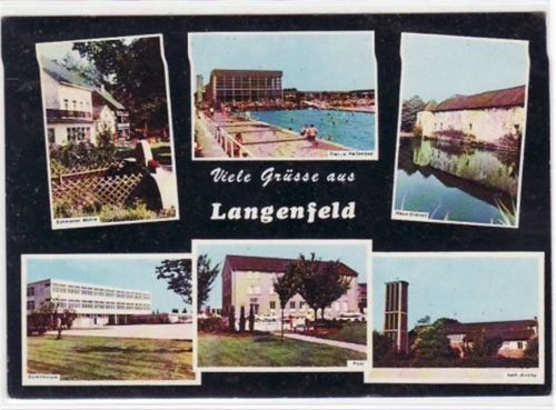 Hilden Langenfeld mit 6 Abbildungen gelaufen, mit Marke und Stempel von 1973. Gute Erhaltung.
