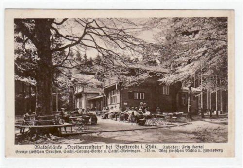 Waldschänke " Dreiherrenstein " bei Brotterode in Thüringen ungelaufen Gute Erhaltung.
