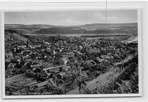 Merzig Merzig. der Stadt vom Kreuzberg aus gesehen ungelaufen Top Erhaltung.